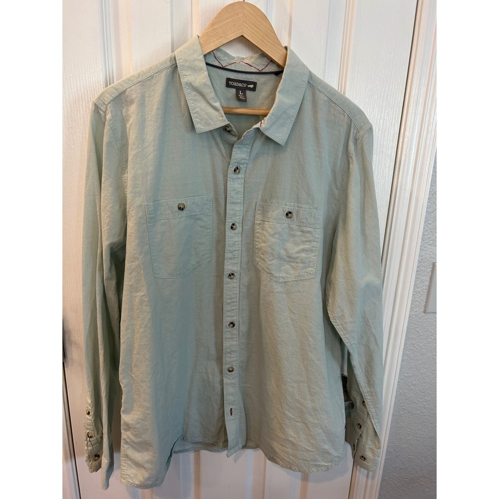 Toad&Co Light Sage Green Casual Button-Down Shirt